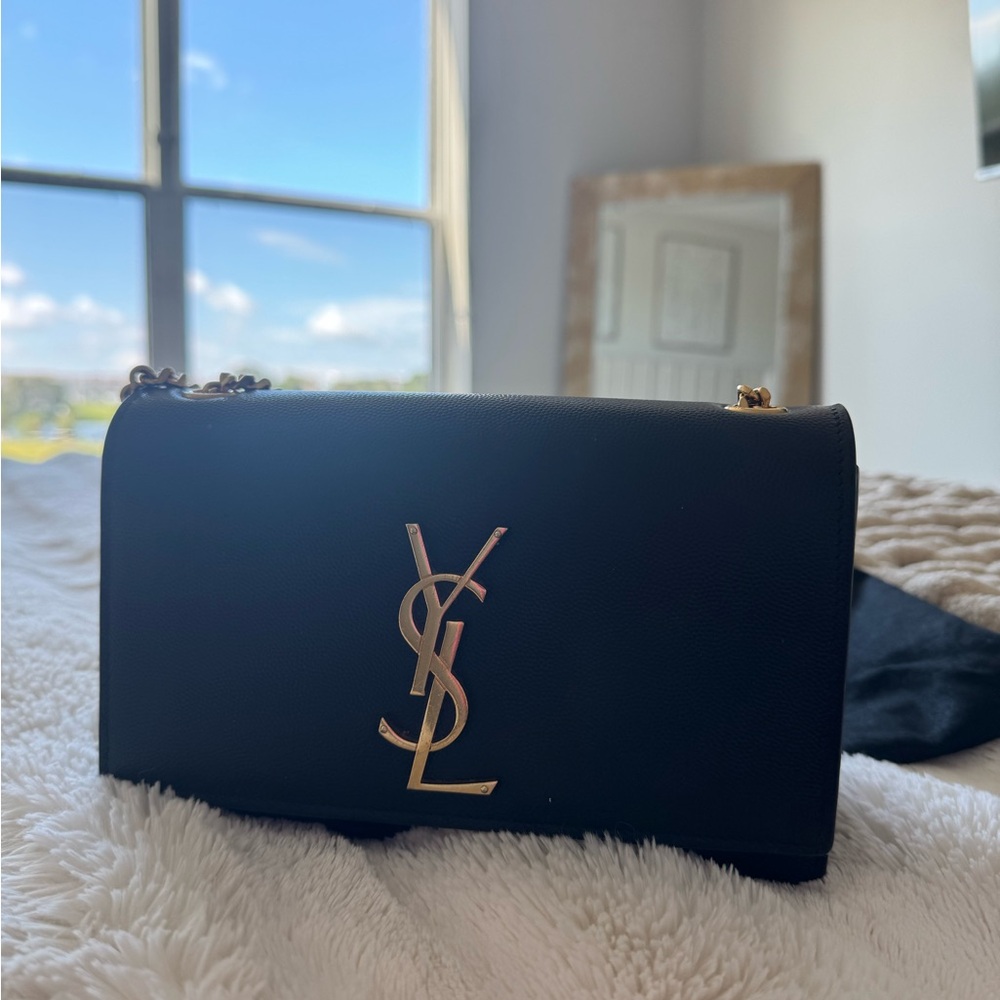 Yves Saint Laurent Kate Small Black Leather Chain Bag